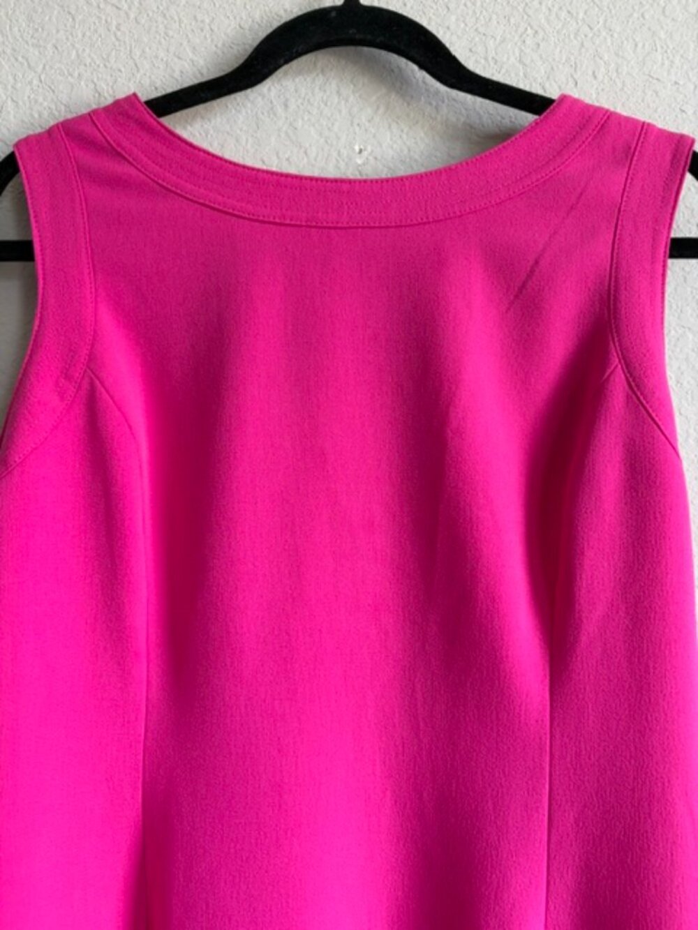 Kasper Hot Pink Sleeveless Crepe Sheath Dress Size 10 Barbiecore Career Glam - Picture 3 of 8